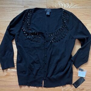 NWT Philosophy by Republic Black Beaded Sweater